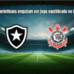 Botafogo e Corinthians empatam em jogo equilibrado no Nilton Santos