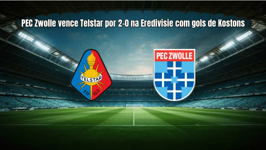 PEC Zwolle vence Telstar por 2-0 na Eredivisie com gols de Kostons