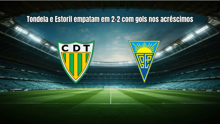 Tondela e Estoril empatam em 2-2 com gols nos acréscimos