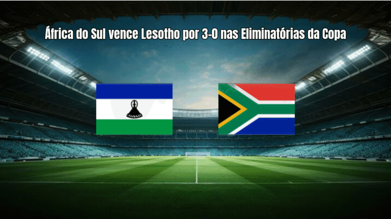 África do Sul vence Lesotho por 3-0 nas Eliminatórias da Copa