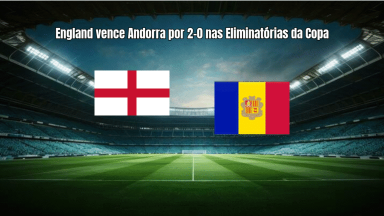 England vence Andorra por 2-0 nas Eliminatórias da Copa