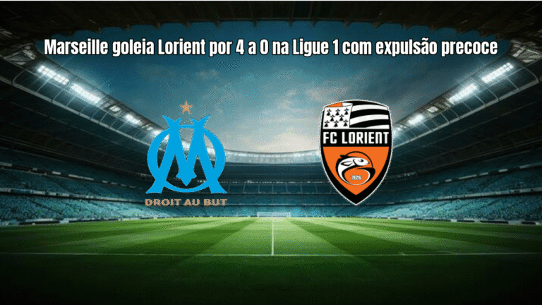Marseille goleia Lorient por 4 a 0 na Ligue 1 com expulsão precoce