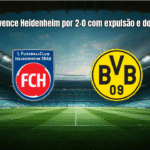 Dortmund vence Heidenheim por 2-0 com expulsão e domínio total