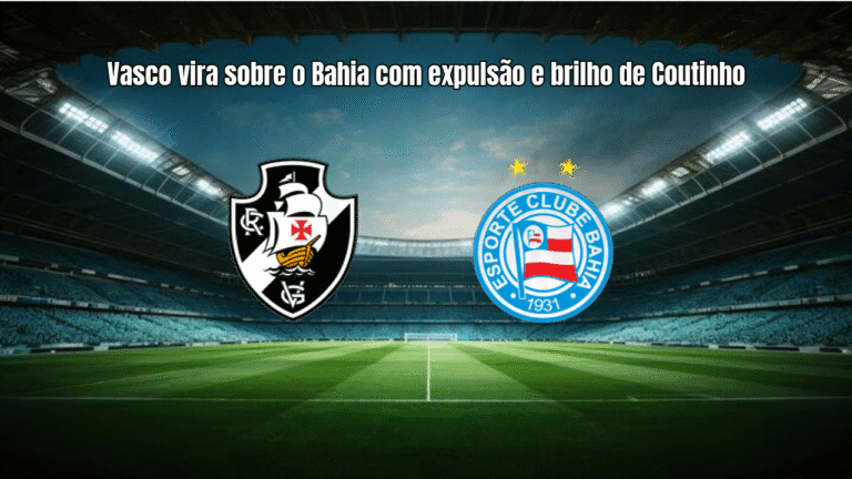 Vasco vira sobre o Bahia com expulsão e brilho de Coutinho