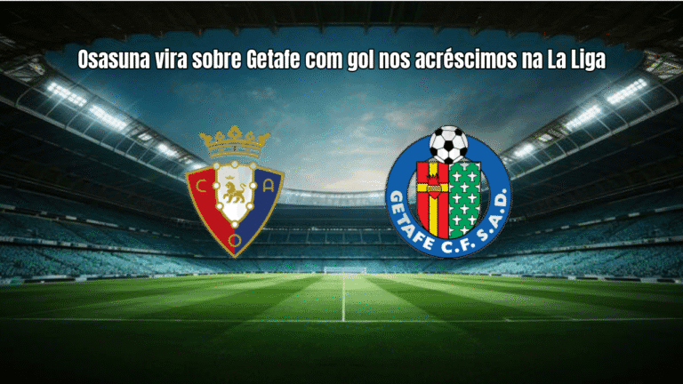Osasuna vira sobre Getafe com gol nos acréscimos na La Liga