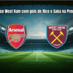 Arsenal vence West Ham com gols de Rice e Saka na Premier League