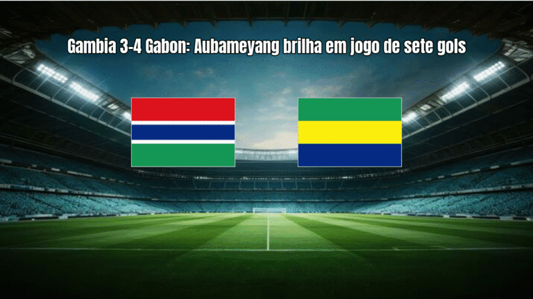 Gambia 3-4 Gabon: Aubameyang brilha em jogo de sete gols