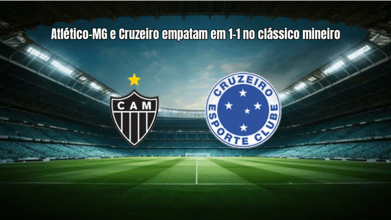 Atlético-MG e Cruzeiro empatam em 1-1 no clássico mineiro