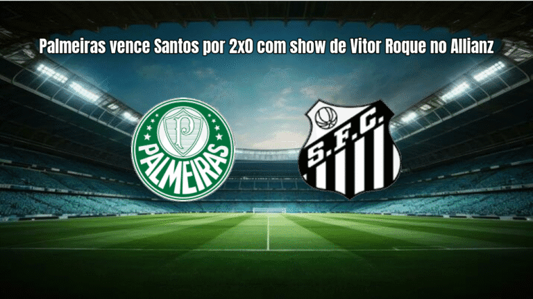 Palmeiras vence Santos por 2x0 com show de Vitor Roque no Allianz