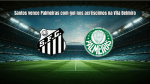 Santos vence Palmeiras com gol nos acréscimos na Vila Belmiro