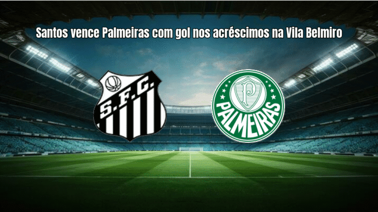 Santos vence Palmeiras com gol nos acréscimos na Vila Belmiro