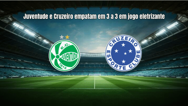Juventude e Cruzeiro empatam em 3 a 3 em jogo eletrizante