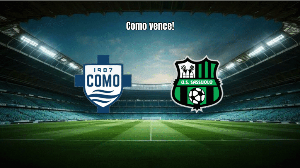 Como vence Sassuolo por 2-0 com gols de Douvikas e Moreno