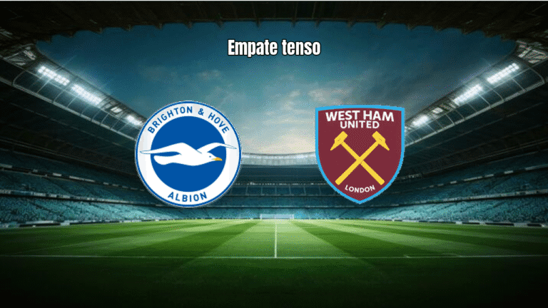 Brighton 1-1 West Ham: Gols no fim e domínio sem vitória