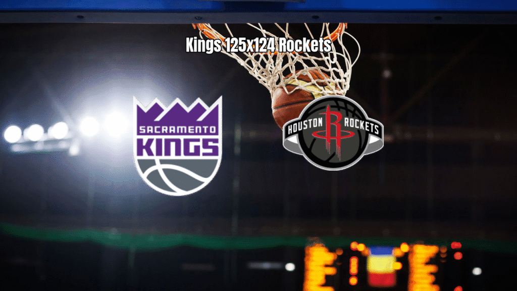 Sacramento Kings vence Houston Rockets por 125x124 na NBA