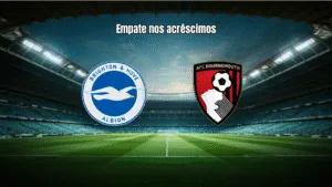 Brighton 1-1 Bournemouth: Kostoulas salva ponto nos acréscimos
