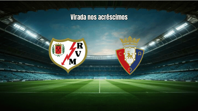 Osasuna vence Rayo Vallecano por 3 a 1 na La Liga com virada nos acréscimos