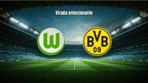 Dortmund vence Wolfsburg com gol no fim e segue na briga pelo título