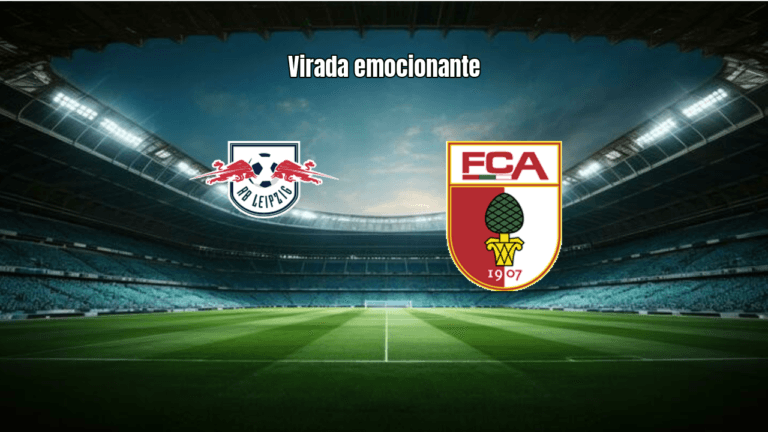 RB Leipzig vira sobre o Augsburg com gols no fim na Bundesliga