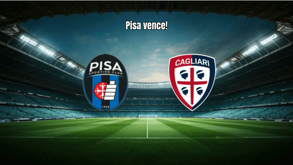 Pisa vence Cagliari por 3 a 1 em jogo movimentado da Serie A