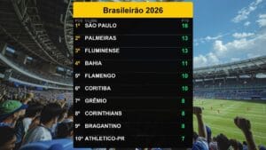 São Paulo lidera Brasileirão 2026 com 16 pontos em 17/03/2026