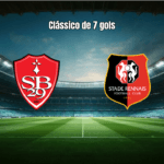 Rennes vence clássico francês de 7 gols contra o Brest na Ligue 1
