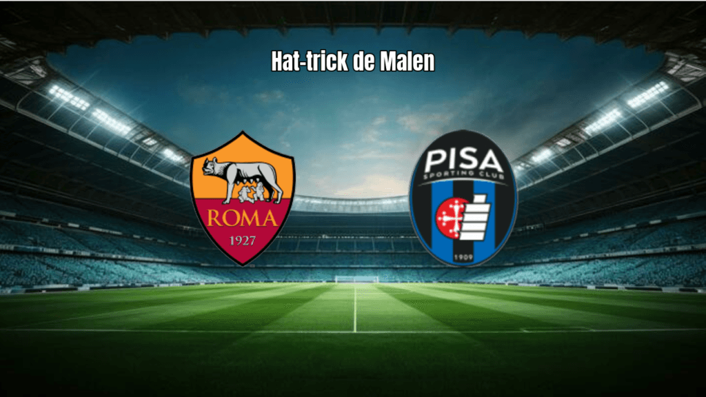 AS Roma 3x0 Pisa: Malen brilha com hat-trick na Serie A