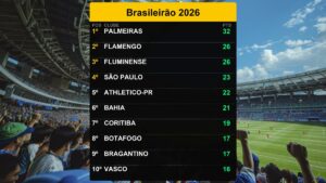 Palmeiras lidera Brasileirão 2026 com 32 pontos; veja análise