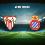 Sevilla vira sobre Espanyol nos acréscimos e vence por 2 a 1
