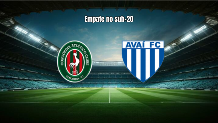 Concórdia U20 e Avaí U20 empatam em 1 a 1 no Catarinense