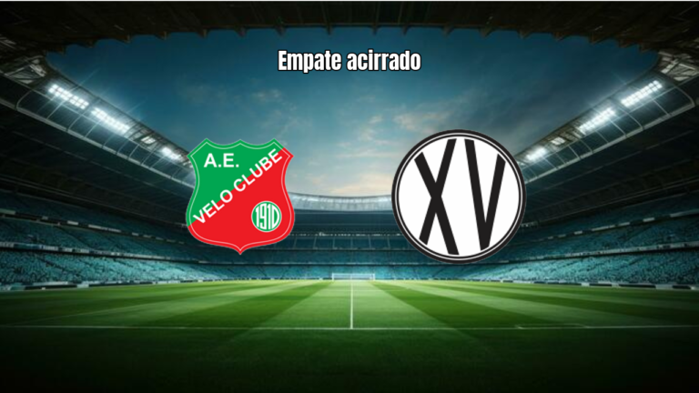 Empate emocionante entre Velo Clube e XV de Piracicaba na Série D