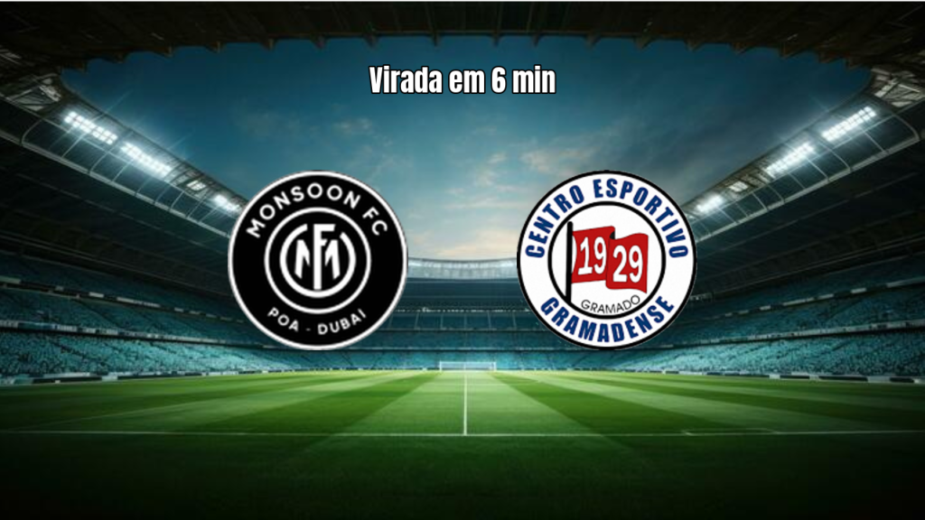 Monsoon 1x2 Gramadense: Virada emocionante na Copa Gaúcha