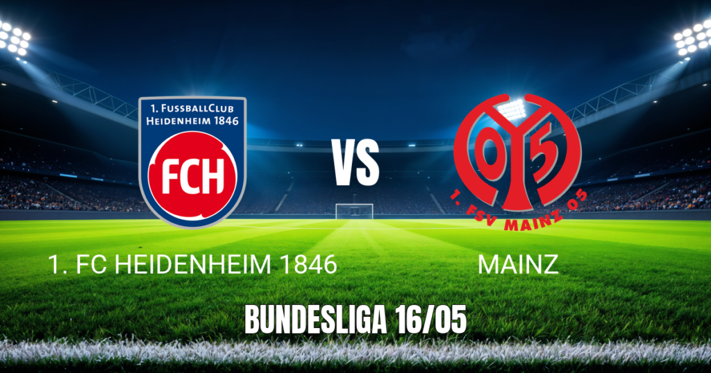 Onde assistir Heidenheim vs Mainz: Palpite 16/05/2026
