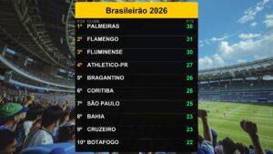 Palmeiras dispara na liderança do Brasileirão 2026