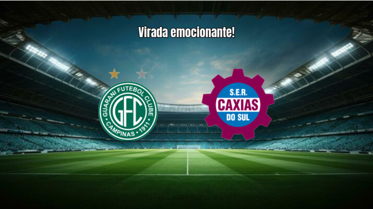 Guarani vira sobre Caxias nos acréscimos e vence na Série C