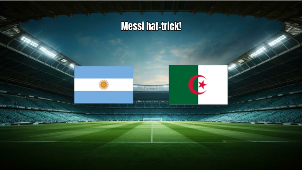 Argentina vence Argélia com hat-trick de Messi na estreia