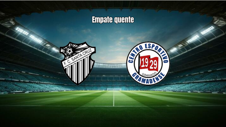 Santa Cruz RS e Gramadense empatam em 2 a 2 pela Copa Gaúcha