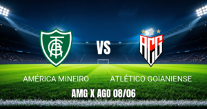 Onde assistir América-MG x Atlético-GO e Palpite 08/06/2026