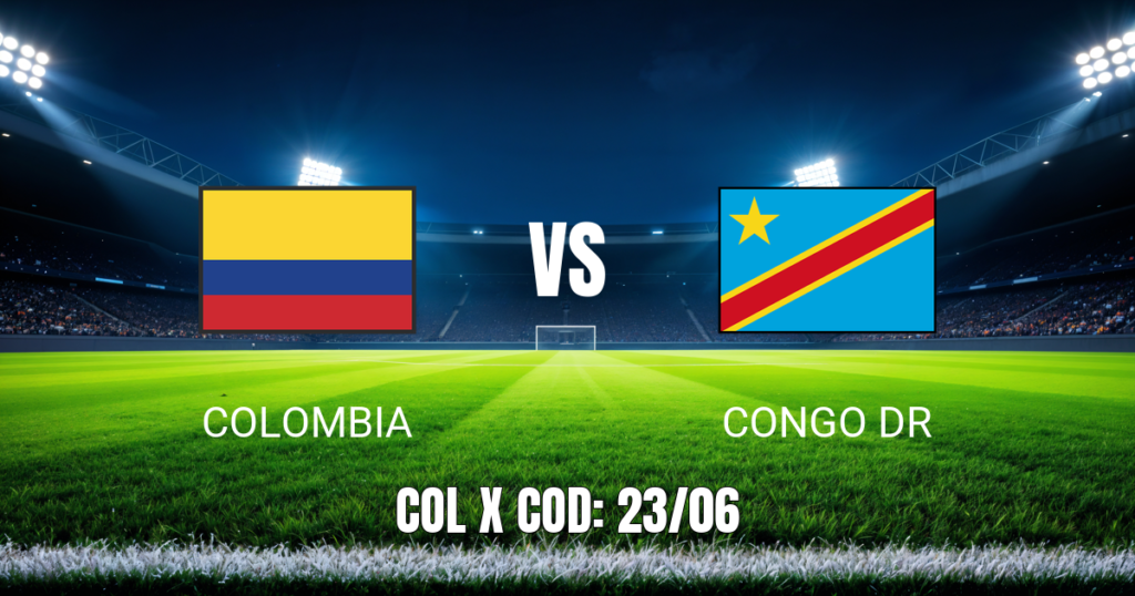 Onde assistir Colômbia vs Congo DR ao vivo: Palpite e data 23/06/2026