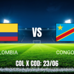 Onde assistir Colômbia vs Congo DR ao vivo: Palpite e data 23/06/2026