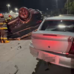 Carro capota e atinge três veículos em São José dos Campos