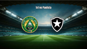 Empate entre Aguai U20 e Botafogo SP U20 no Paulista