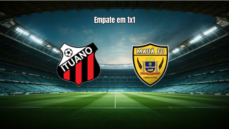 Ituano U20 e Mauá U20 empatam em 1 a 1 no Paulista