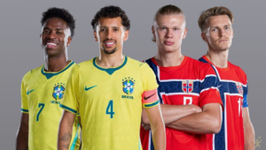 Brasil x Noruega nas oitavas de final da Copa 2026