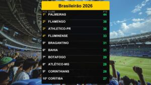 Palmeiras lidera Brasileirão 2026 com 44 pontos em 28/07