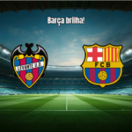 Barcelona vence Levante por 4 a 2 em jogo eletrizante