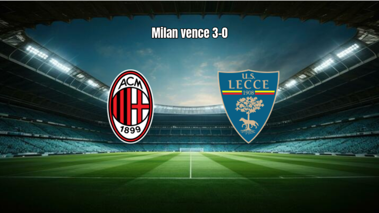 AC Milan domina e goleia o Lecce por 3 a 0 no San Siro