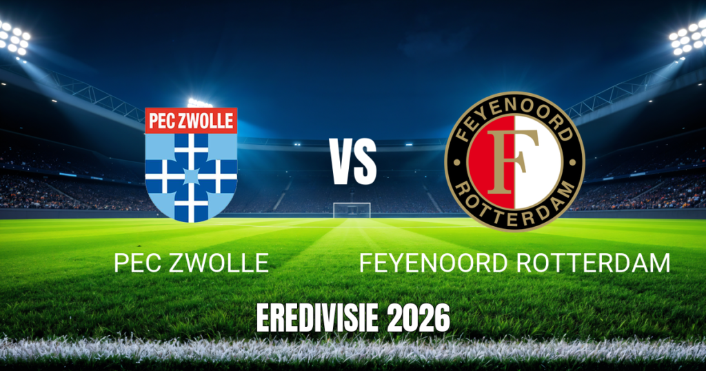 Onde assistir PEC Zwolle x Feyenoord: Palpite Eredivisie 13/09/2026