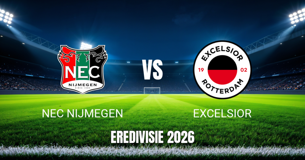 Onde assistir NEC Nijmegen x Excelsior: Palpite e análise 08/09/2026