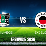 Onde assistir NEC Nijmegen x Excelsior: Palpite e análise 08/09/2026
